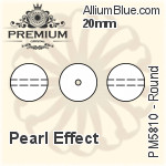 PREMIUM Round Crystal Pearl (PM5810) 25mm - Pearl Effect
