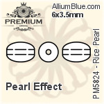 PREMIUM Rice Pearl Crystal Pearl (PM5824) 8x4mm - Pearl Effect