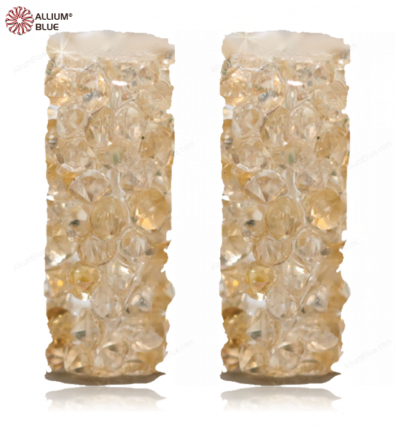 PREMIUM CRYSTAL Fine Rock Tube Bead 15mm Crystal Golden Shadow