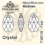 プレミアム Pear ペンダント (PM6106) 16x9mm - カラー