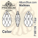 プレミアム Pear ペンダント (PM6106) 28x17mm - クリスタル エフェクト