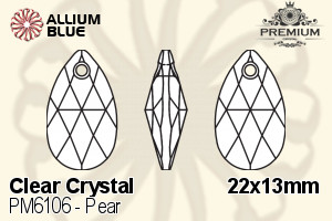 PREMIUM Pear Pendant (PM6106) 22x13mm - Clear Crystal - 關閉視窗 >> 可點擊圖片