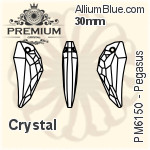 PREMIUM Octagon 2-Hole Pendant (PM8116) 18mm - Clear Crystal