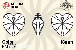 PREMIUM Heart Pendant (PM6228) 18mm - Color - 關閉視窗 >> 可點擊圖片