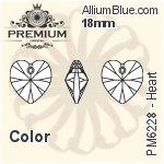 プレミアム Heart ペンダント (PM6228) 12mm - クリスタル