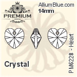 プレミアム Heart ペンダント (PM6228) 14mm - クリスタル