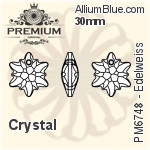 PREMIUM Edelweiss Pendant (PM6748) 30mm - Clear Crystal
