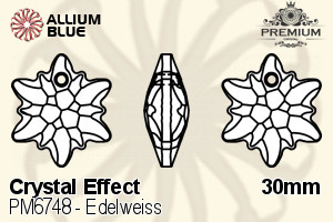 プレミアム Edelweiss ペンダント (PM6748) 30mm - クリスタル エフェクト - ウインドウを閉じる