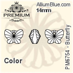 PREMIUM Butterfly Pendant (PM6754) 14mm - Crystal Effect