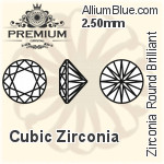 プレミアム Zirconia ラウンド Brilliant カット (PM9000) 2.4mm - キュービックジルコニア