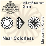 PREMIUM Moissanite Round Brilliant Cut (PM9010) 3mm - Near Colorless