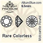 プレミアム Moissanite ラウンド Brilliant カット (PM9010) 8.5mm - Rare カラーless