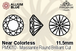 PREMIUM Moissanite Round Brilliant Cut (PM9010) 11.5mm - Near Colorless - 關閉視窗 >> 可點擊圖片