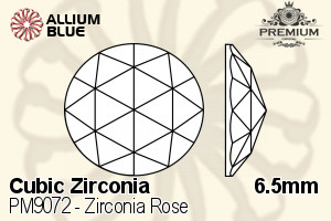 PREMIUM Zirconia Rose (PM9072) 6.5mm - Cubic Zirconia - Haga Click en la Imagen para Cerrar