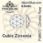 プレミアム Zirconia Rose (PM9072) 6mm - キュービックジルコニア