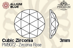 プレミアム Zirconia Rose (PM9072) 3mm - キュービックジルコニア