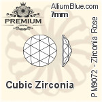 PREMIUM Zirconia Rose (PM9072) 6.5mm - Cubic Zirconia