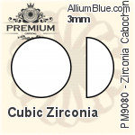 プレミアム Zirconia カボション (PM9080) 6mm - キュービックジルコニア