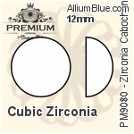 PREMIUM Zirconia Cabochon (PM9080) 8mm - Cubic Zirconia