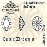 PREMIUM Zirconia Oval (PM9100) 12x8mm - Cubic Zirconia
