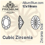 PREMIUM Zirconia Oval (PM9100) 16x12mm - Cubic Zirconia