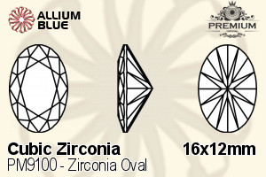 PREMIUM CRYSTAL Zirconia Oval 16x12mm Zirconia Tanzanite