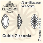 プレミアム Zirconia Navette (PM9200) 3x1.5mm - キュービックジルコニア