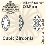プレミアム Zirconia Navette (PM9200) 14x7mm - キュービックジルコニア