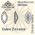 PREMIUM Zirconia Navette (PM9200) 18x9mm - Cubic Zirconia