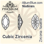 PREMIUM Zirconia Navette (PM9200) 7x3.5mm - Cubic Zirconia