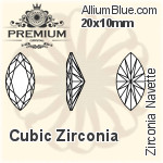 PREMIUM Zirconia Navette (PM9200) 10x5mm - Cubic Zirconia