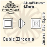 PREMIUM Zirconia Step Square (PM9427) 1.8mm - Cubic Zirconia