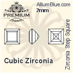 PREMIUM Zirconia Step Square (PM9427) 2.5mm - Cubic Zirconia