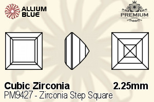 PREMIUM Zirconia Step Square (PM9427) 2.25mm - Cubic Zirconia - 关闭视窗 >> 可点击图片