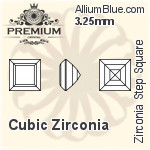 PREMIUM Zirconia Step Square (PM9427) 3.75mm - Cubic Zirconia