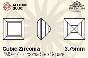 PREMIUM Zirconia Step Square (PM9427) 3.75mm - Cubic Zirconia - Click Image to Close