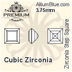 プレミアム Zirconia Step Square (PM9427) 7mm - キュービックジルコニア
