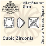 PREMIUM Zirconia Princess Square (PM9447) 12mm - Cubic Zirconia