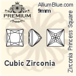 PREMIUM Zirconia Princess Square (PM9447) 7mm - Cubic Zirconia