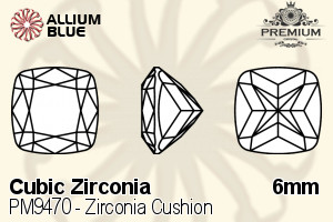 PREMIUM CRYSTAL Zirconia Cushion 6mm Zirconia Champagne