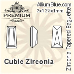 PREMIUM Zirconia Tapered Baguette (PM9503) 2.5x2x1mm - Cubic Zirconia