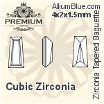 PREMIUM Zirconia Tapered Baguette (PM9503) 3.5x2x1mm - Cubic Zirconia