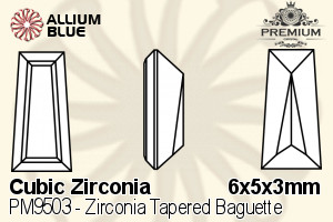 プレミアム Zirconia Tapered Baguette (PM9503) 6x5x3mm - キュービックジルコニア