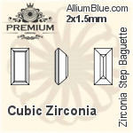 PREMIUM Zirconia Step Baguette (PM9527) 2.5x1mm - Cubic Zirconia