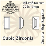 PREMIUM Zirconia Step Baguette (PM9527) 2x1.5mm - Cubic Zirconia