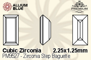 プレミアム Zirconia Step Baguette (PM9527) 2.25x1.25mm - キュービックジルコニア