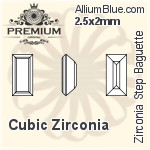 PREMIUM Zirconia Step Baguette (PM9527) 2.25x1.5mm - Cubic Zirconia