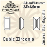 PREMIUM Zirconia Step Baguette (PM9527) 2.4x1.5mm - Cubic Zirconia