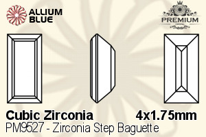 PREMIUM Zirconia Step Baguette (PM9527) 4x1.75mm - Cubic Zirconia