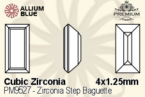 PREMIUM Zirconia Step Baguette (PM9527) 4x1.25mm - Cubic Zirconia